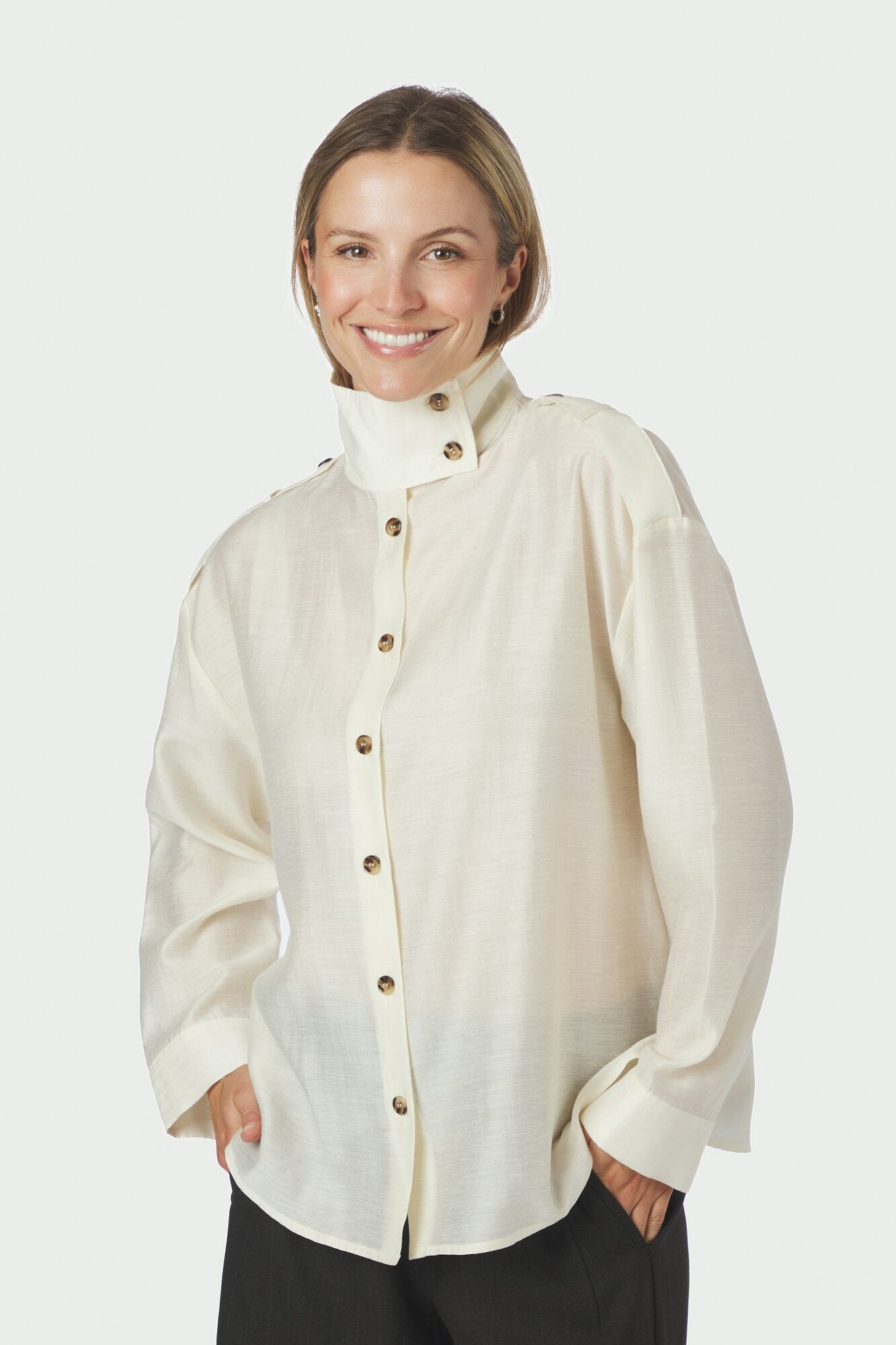 Tracey Solid skjorte – Creme